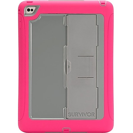 Griffin Survivor Slim for iPad Air 2 - For iPad Air 2 - Pink, Gray - Wind Resistant, Rain Resistant, Splash Resistant, Dirt Resistant, Smudge Resistant, Shatter Resistant, Shock Resistant, Slip Resistant, Dust Resistant, Grit Resistant, Drop Resistant