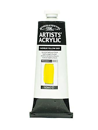 Winsor & Newton Professional Acrylic Colors, 60 mL, Cadmium Yellow Deep, 111, Pack Of 2