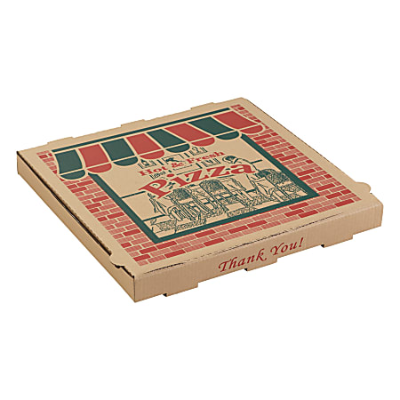 ARVCO Corrugated Pizza Boxes, 14" x 14" x 1 3/4", Kraft, Pack Of 50 Boxes