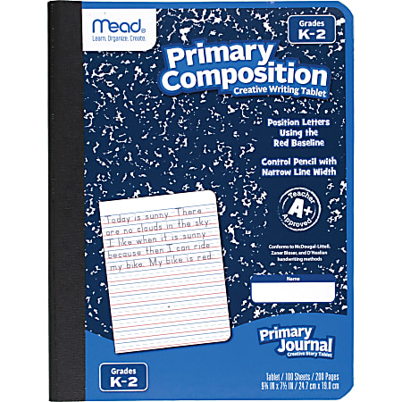 Mead® Primary K-2 Creative Story Journal, 7 1/2" x 9 1/2", 100 Sheets, Manuscript Alphabet