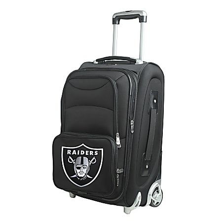 Denco Nylon Expandable Upright Rolling Carry-On Luggage, 21"H x 13"W x 9"D, Oakland Raiders, Black