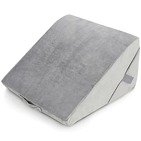 AllSett Health® Adjustable Memory Foam Folding Bed Wedge Pillow, 24-1/16”H x 22-1/16”W x 6-3/4”D, Gray