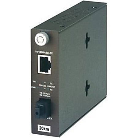 TRENDnet TFC-110S20D3 100Base-TX to 100Base-FX Dual Wavelength Single Mode Fiber Converter - 1 x RJ-45 , 1 x SC - 10/100Base-TX, 100Base-FX