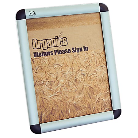 Quartet® Clip Frame Wall 11" x 17" Sign Holder, Aluminum Frame, 14 4/5" x 20 4/5"