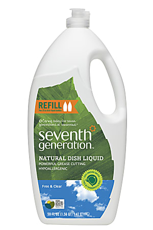 Seventh Generation® Natural Dish Liquid, Free & Clear, 50 Oz
