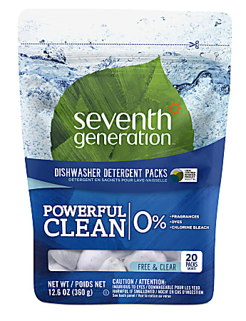 Seventh Generation™ Automatic Dishwashing Detergent Concentrated Packs, 14.1 Oz Bottle, Pack Of 20