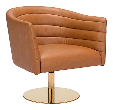 Zuo Modern Justin Plywood And Steel Accent Chair, Brown