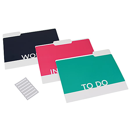See Jane Work® File Folders, Reversible, Letter Size, Multicolor