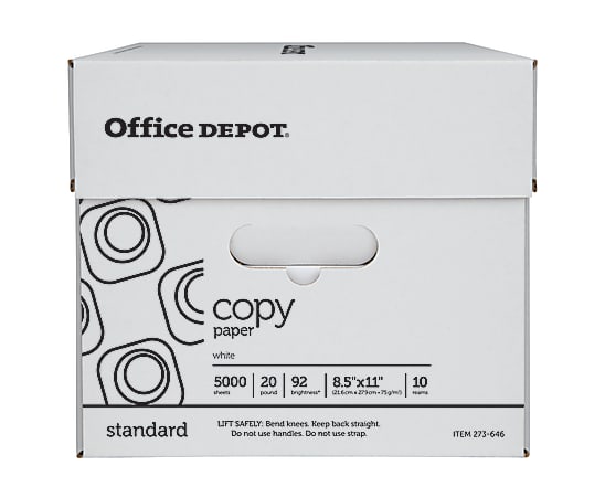 Multipurpose Copy Paper, 92 Bright, 20 lb, White, 8-1/2 x 11, 10 Reams,  5000 Sheets