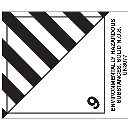 Tape Logic® Preprinted Shipping Labels, DL518P1, Environmentally Hazardous Substances, Solid, Square, 4" x 4 3/4", Black/White, Roll Of 500
