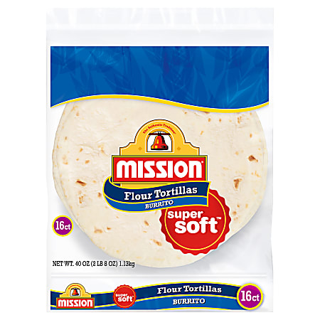 Mission Large Burrito Flour Tortillas, 40 Oz, Pack Of 16 Tortillas