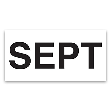 Tape Logic® Permanent Inventory Label Roll, DL6862, Month-Style, "SEPT," 6" x 3", White, Roll Of 500