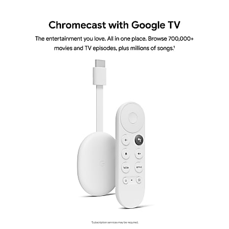 Google Chromecast Network Streaming Audio And Video Player Wireless LAN -  Office Depot