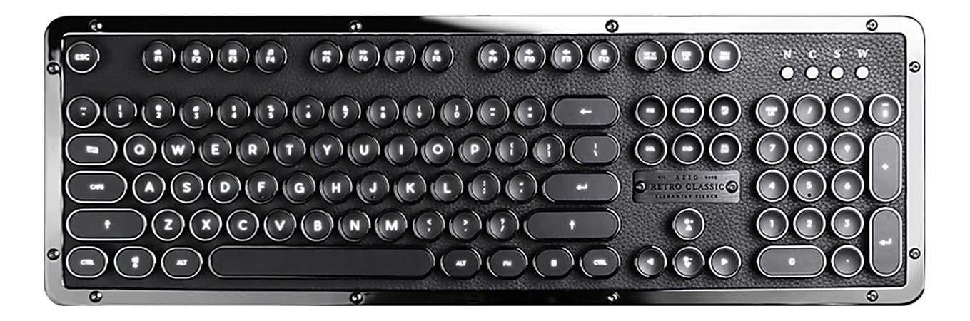 Azio Retro Classic Wireless Keyboard Full Size Onyx - ODP Business
