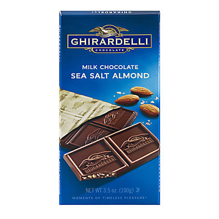 Ghirardelli® Chocolate Bars, Milk Chocolate And Sea Salt, 3.5 Oz, Pack Of 12 Bars