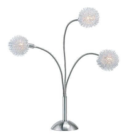 Adesso® Pom Pom Table Lamp, 28"H, Satin Steel/Aluminum