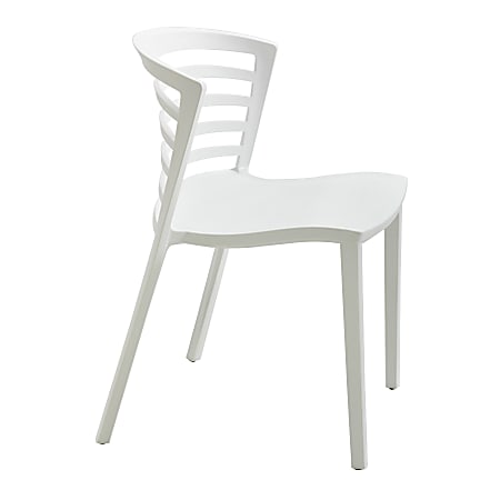 Safco® Entourage™ Stacking Chairs, White, Set Of 4