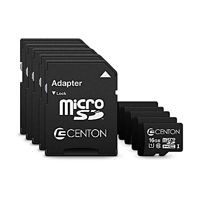 Centon microSD™ Memory Cards, 8GB, Pack Of 5 Memory Cards, S1-MSDHU1-8G-5-B