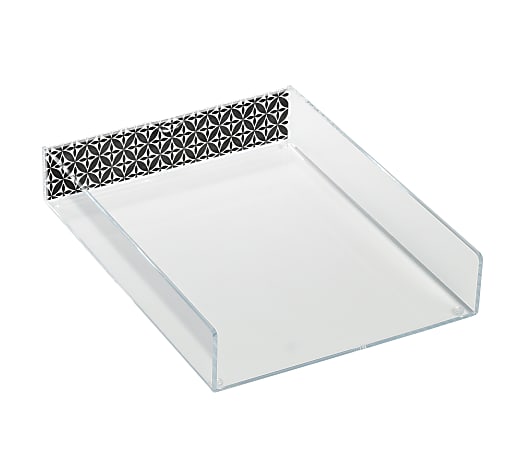 Realspace™ Customizable Acrylic Letter Tray, 2 1/4" x 10" x 12", Clear/Black