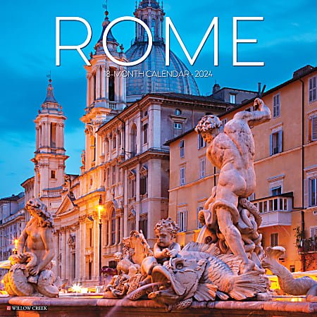 2024 Willow Creek Press Scenic Monthly Wall Calendar, 12" x 12", Rome, January To December