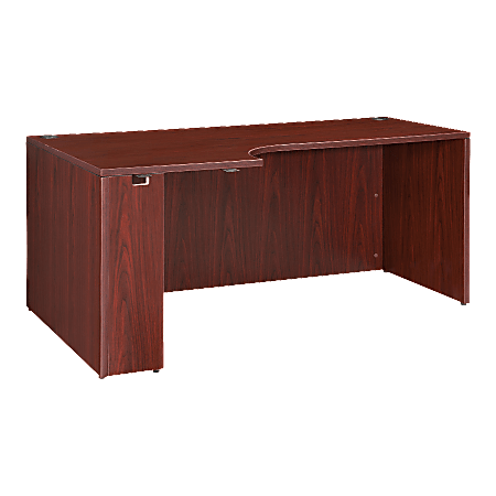 Lorell® Essentials 72"W Corner Computer Desk Credenza, Left, Mahogany