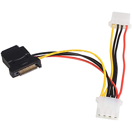 StarTech.com Serial ATA 15 Pin to LP4 Power Cable Adapter w/ 2 Extra LP4 - Power up to 3 devices using a SATA power connector from the computer power supply