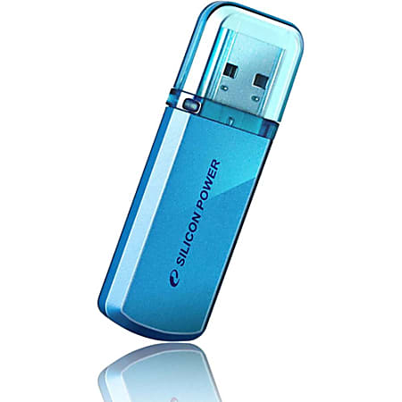 Silicon Power 16GB Helios 101 USB 2.0 Flash Drive - 16 GB - USB 2.0 - Blue - Lifetime Warranty