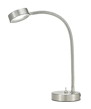 Adesso® Eternity LED Desk Lamp, Round Gooseneck, 20"H, Satin Steel