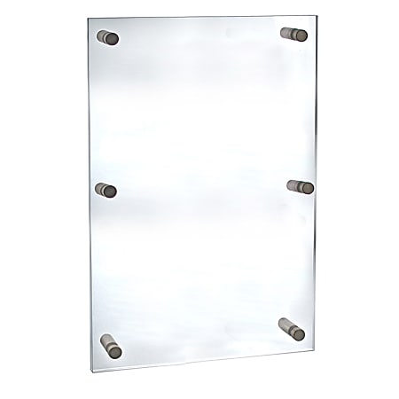 Azar Displays Graphic-Size Acrylic Vertical/Horizontal Standoff Sign Holder, 24" x 36", Clear
