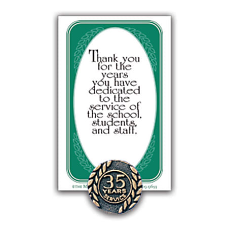 35 Years Of Service Lapel Pin, 5/8", Antique Gold
