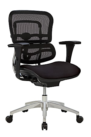 WorkPro® Floor Display 12000 Series Ergonomic Mesh/Fabric Mid-Back Office Chair, Black/Black, BIFMA Compliant