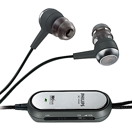 Philips® HN060 Noise-Canceling Earbud Headphones, Silver