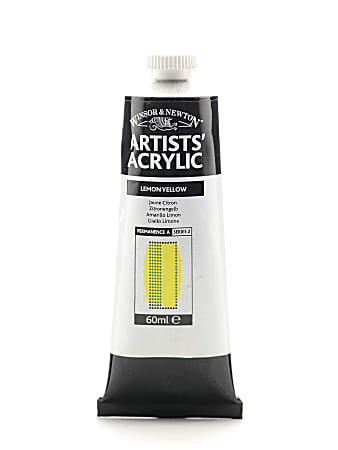 Winsor & Newton Professional Acrylic Colors, 60 mL, Lemon Yellow, 346, Pack Of 2