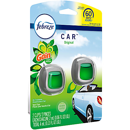 Febreze CAR Air Fresheners Gain Original 0.13 Oz Pack Of 2