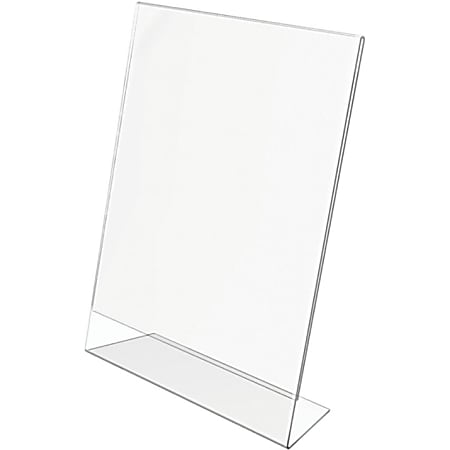 Office Depot Brand Stand Up Sign Holder Vertical 11 H x 8 12 W Clear -  Office Depot