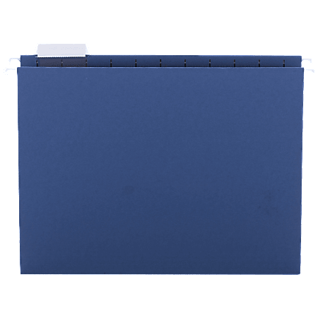 Smead® Hanging File Folders, 1/5-Cut Adjustable Tab, Letter Size, Navy, Box Of 25