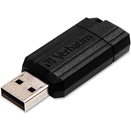 Verbatim® PinStripe USB Flash Drive, 8GB, Black