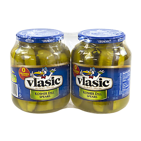 Vlasic Kosher Dill Pickle Spears, 32 Oz Jar, Pack Of 2 Jars