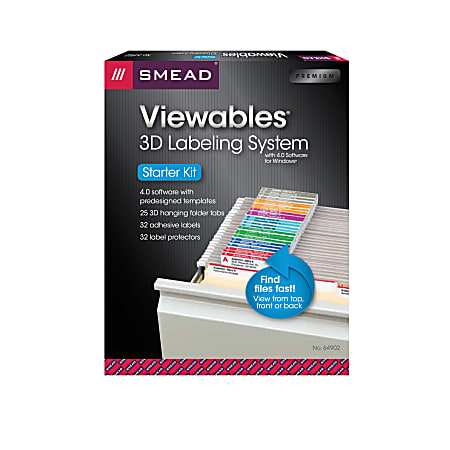 Smead® Viewables® Labeling System For Hanging Folders, 64902, Starter Kit, Pack Of 25 Labels