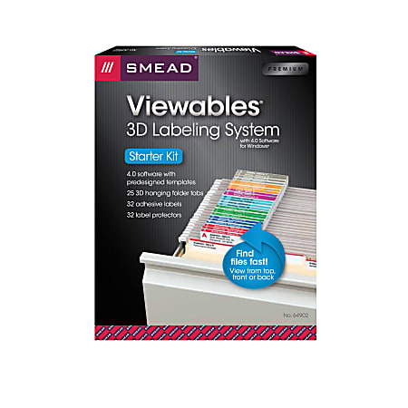 Smead Viewables Labeling System For Hanging Folders 64902 Starter Kit Pack Of 25 Labels