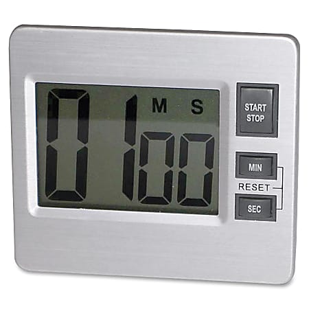 Tatco® Desktop Digital Timer, Silver/Black