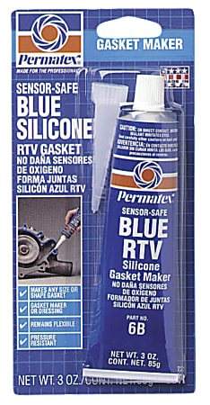Sensor-Safe Blue RTV Silicone Gasket, 3 oz Tube, Blue