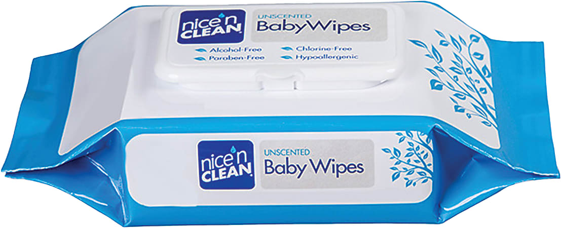 Unimed-Midwest Nice 'N Clean Unscented Baby Wipes, Pack Of 80