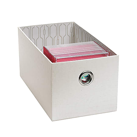 Realspace® CD/DVD Storage Box, Cream Crocodile
