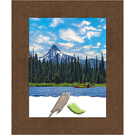 Amanti Art Wood Picture Frame, 15" x 18", Matted For 11" x 14", Carlisle Brown