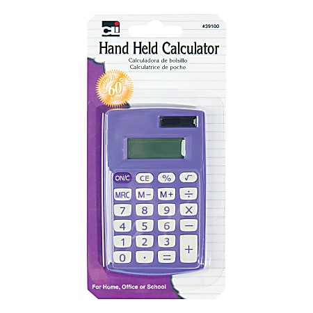CLI 8-Digit Handheld Calculators, Assorted Colors, Set Of