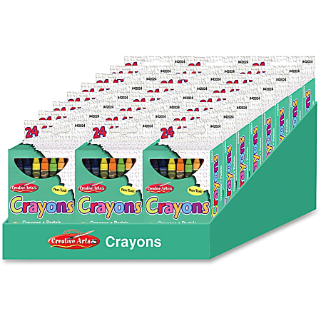 CLI Creative Arts Crayon  - Assorted - 24 Crayons / Box, 24 Boxes / Display