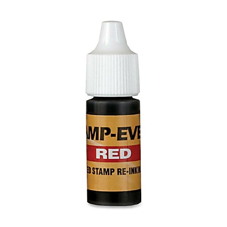 Stamp-Ever Pre-inked Stamp Ink Refill - 1 Each - Red Ink - 0.24 fl oz - Plastic