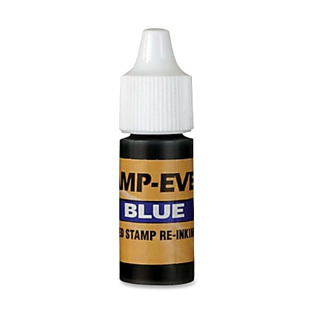 Stamp-Ever Pre-inked Stamp Ink Refill - 1 Each - Blue Ink - 0.24 fl oz - Plastic