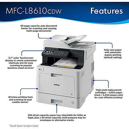 Brother Business MFC L8610CDW Laser All in One Color Printer